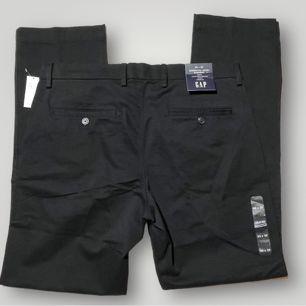 Gap Essential Khaki Straight Leg Black Pants 33”x32” - Picture 7 of 16
